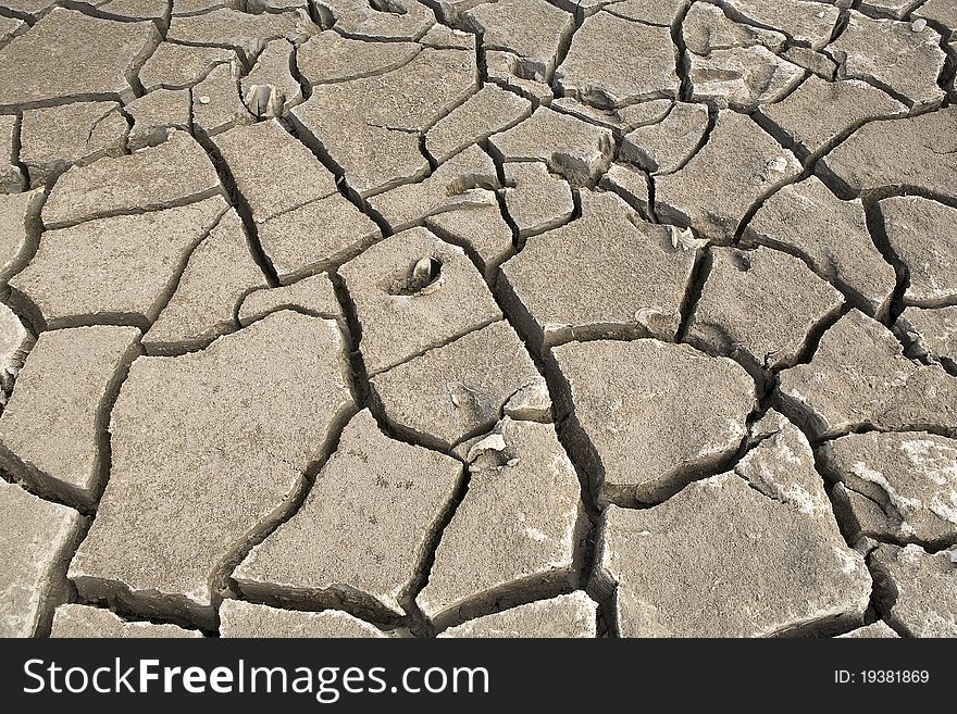 A dry soil in a local village in the Sunderbans Tiger Reserve. West Bengal, India. A dry soil in a local village in the Sunderbans Tiger Reserve. West Bengal, India.