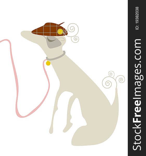 Dog in the glass. Vector