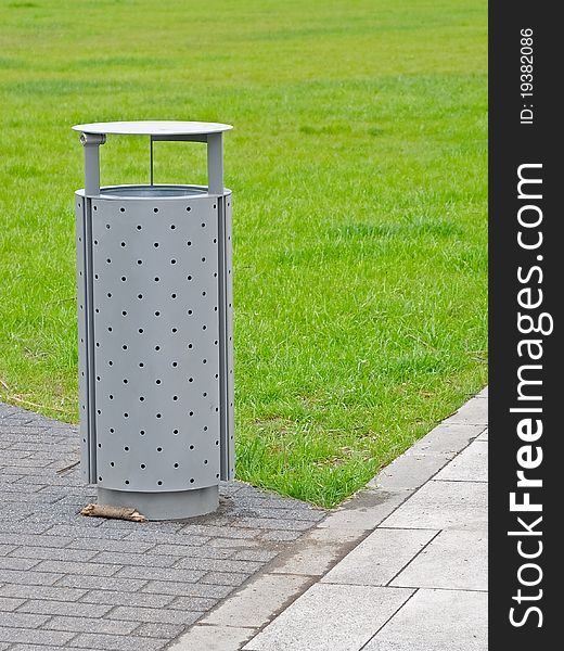 Public litter bin in the park