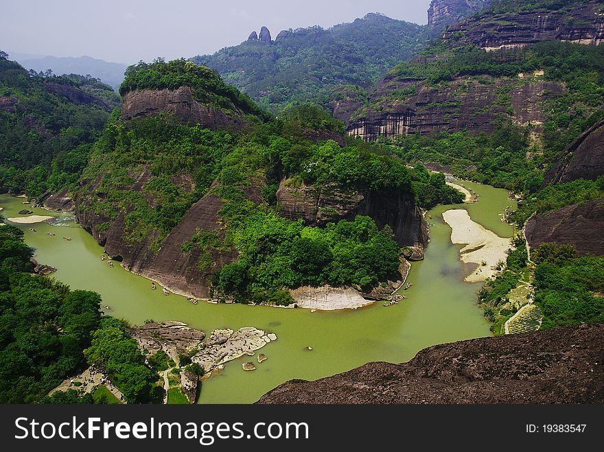 Wuyi moutain ,a famous tourist attaction in fujian province