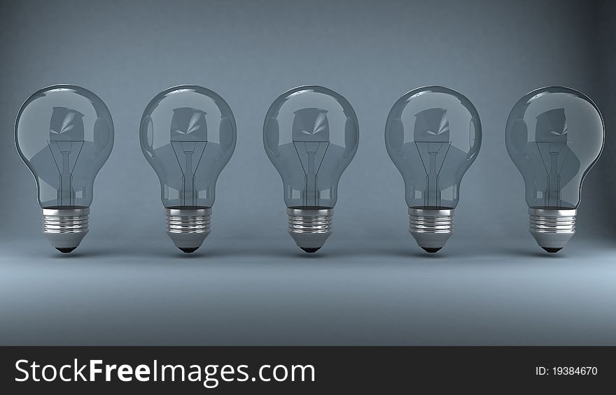 Bulb over background. 3d computer generated image