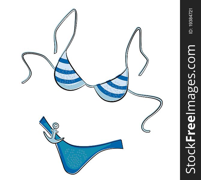 Illustration of blue summer bathing suit