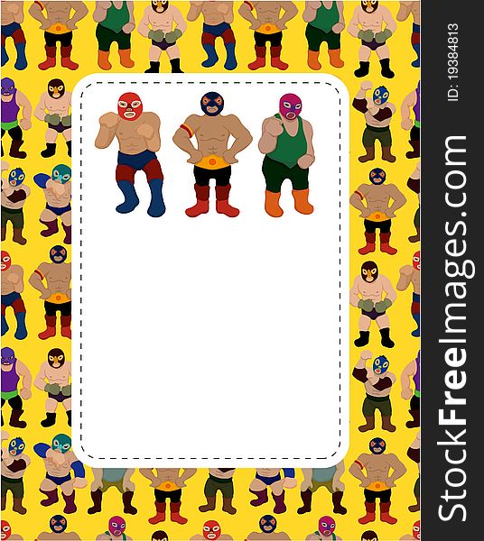 Cartoon Wrestler Card