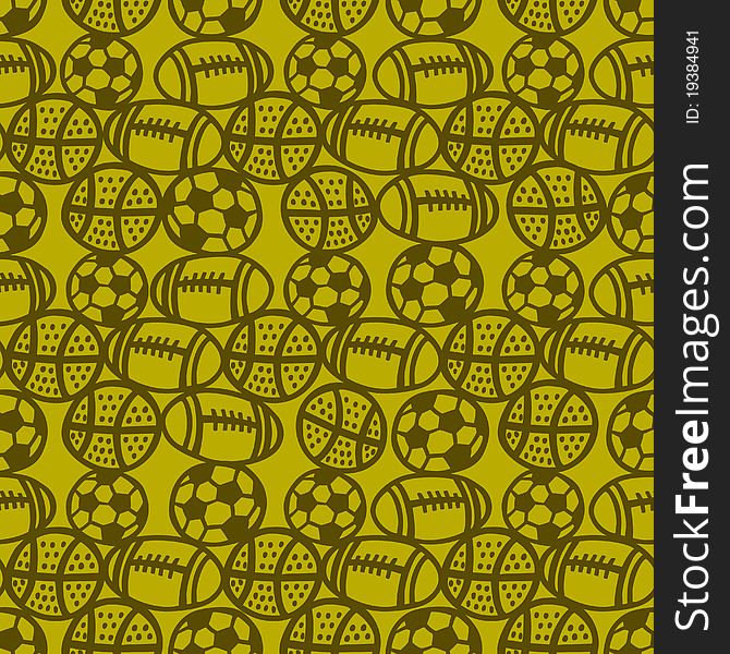 Variouse  balls doodle seamless  background. Variouse  balls doodle seamless  background.