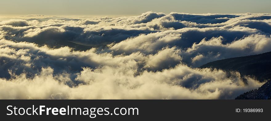 Clouds in mountains