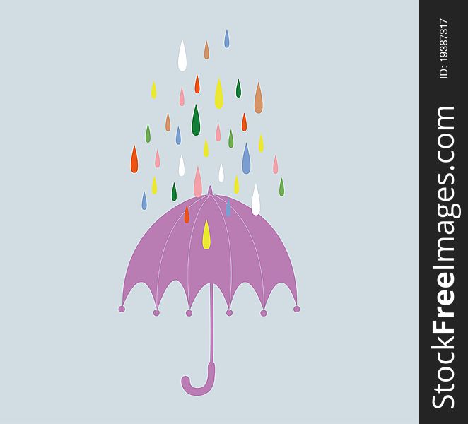 Vector drop and umbrella background card