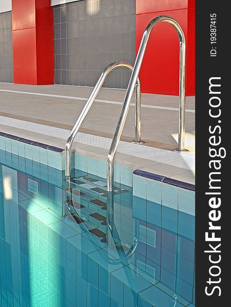 Ladder in a swimming pool