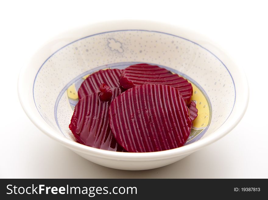 Red beet in the bowl