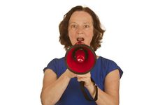 Woman With Megaphone Stock Photo Woman With Megaphone Stock Photo