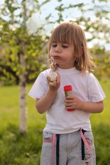 Funny Little Girl Blowing Bubble Royalty Free Stock Photo Funny Little Girl Blowing Bubble Royalty Free Stock Photo