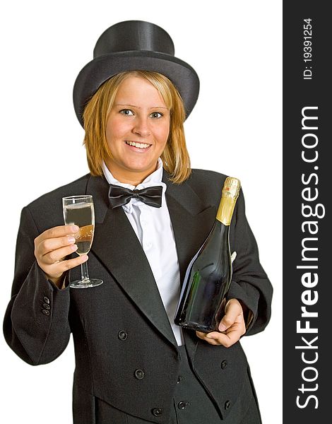 Woman With Sparkling Wine