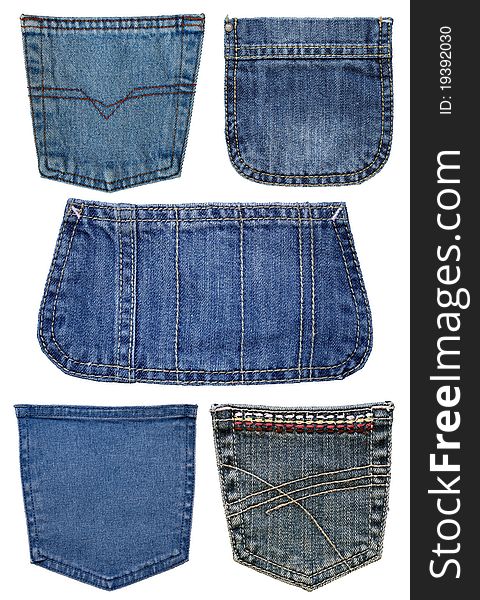 Collection of pockets jeans for design
