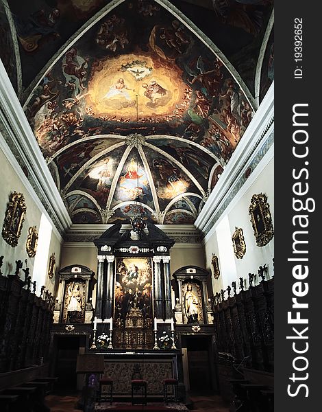Interior of beautiful church with fresco. Interior of beautiful church with fresco