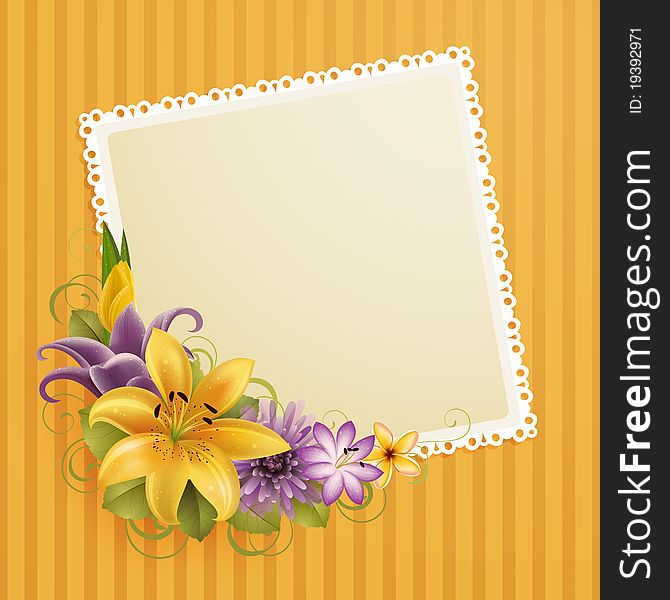 Greeting card with flowers and place for text