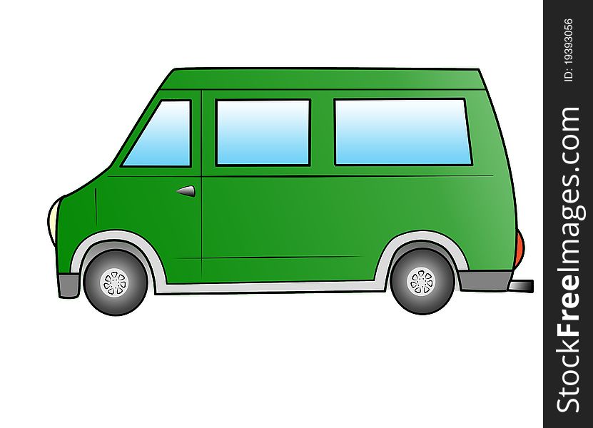 Green delivery on a white background
