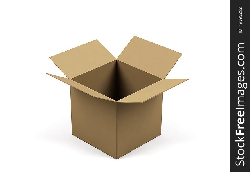 Cardboard box on a white background. Cardboard box on a white background.