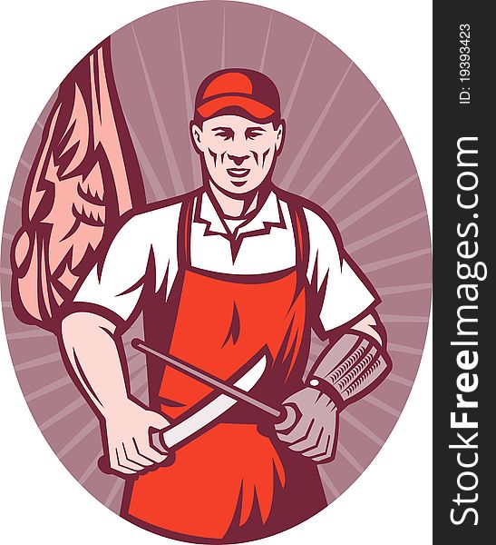 Butcher cutter meat knife
