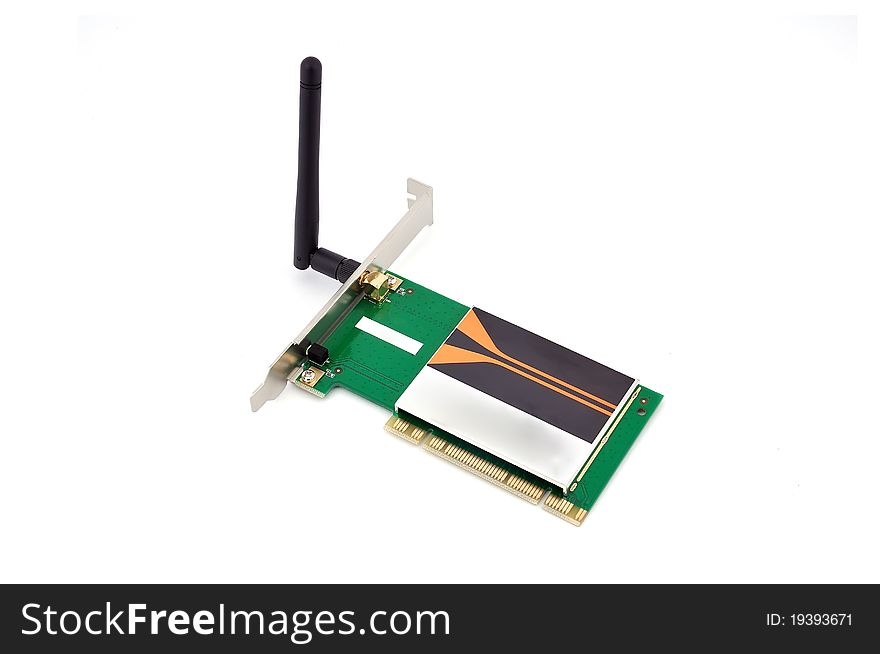 Wireless pci card on a white background. Wireless pci card on a white background