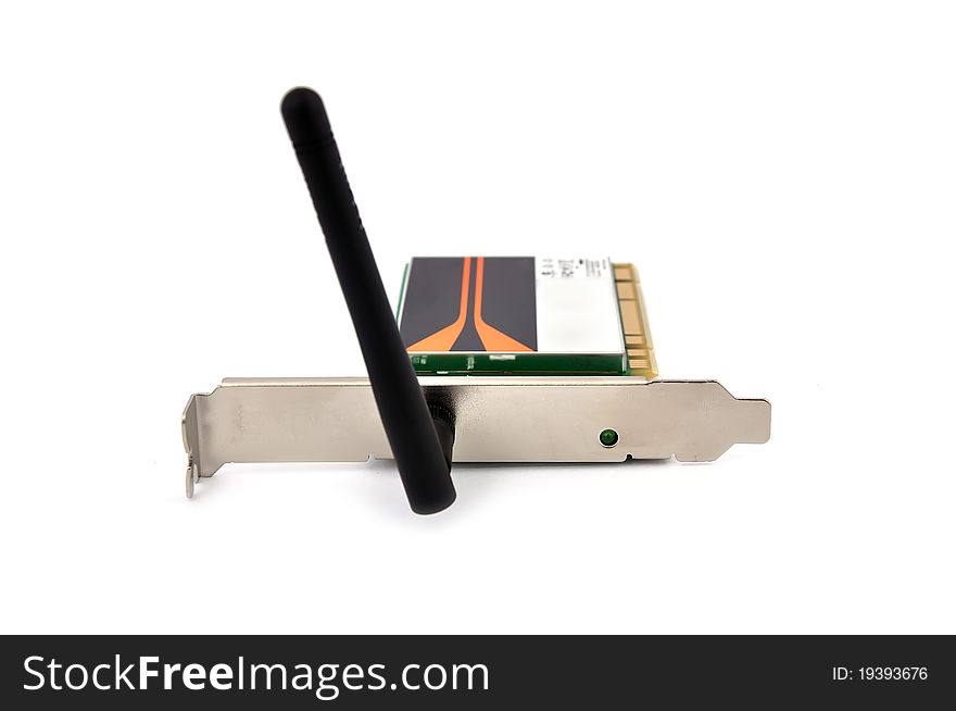 Wireless pci card on a white background. Wireless pci card on a white background