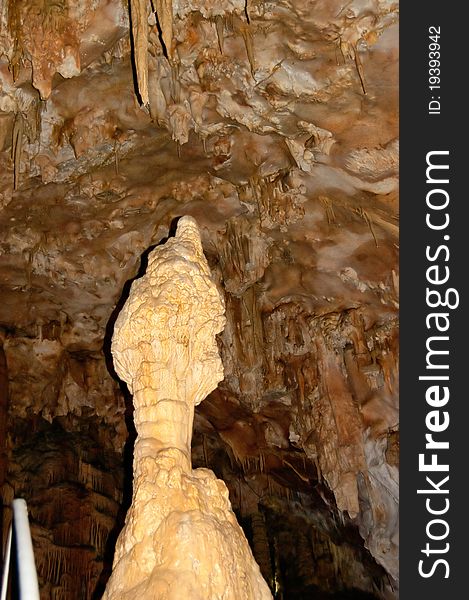 Stalactites and stalagmites in a cave. Stalactites and stalagmites in a cave