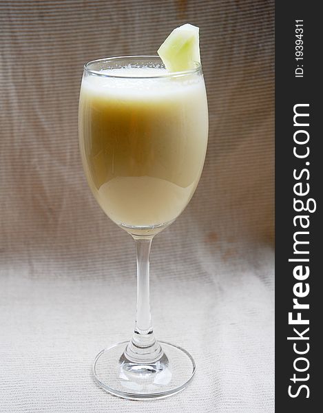 Image of honey dew juice on glass