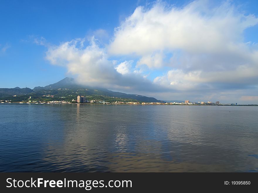 The tamsui river in the north of taiwan. The tamsui river in the north of taiwan