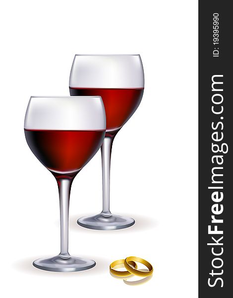 Wine in glass with ring