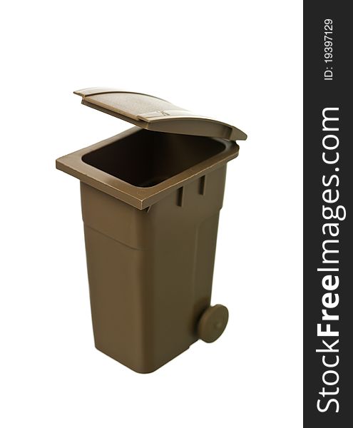 Brown Recycling Bin isolated on white background