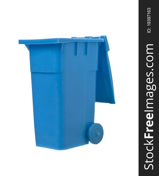 Blue Recycling Bin isolated on white background