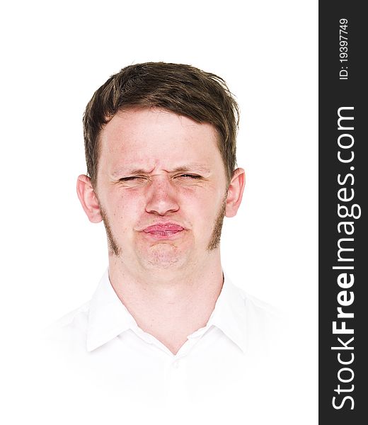 Portrait of a young man isolated on white Background