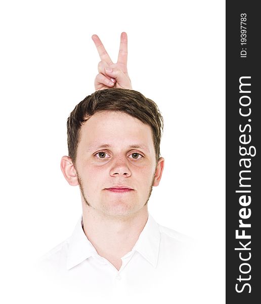 Portrait of a young man isolated on white Background