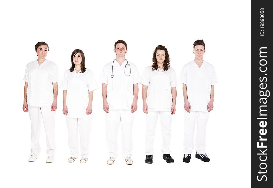 Doctor and Nurses isolated on white background