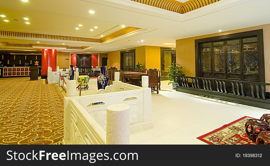 Shot of a hotel lobbyï¼Œwhich taken in a chinese hotel