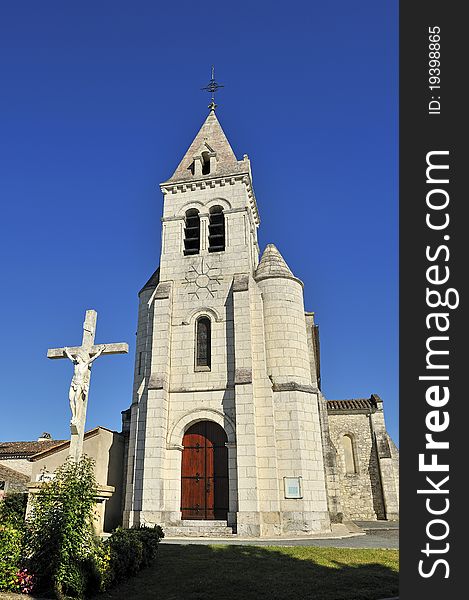 A church in a small village in southern France. A church in a small village in southern France