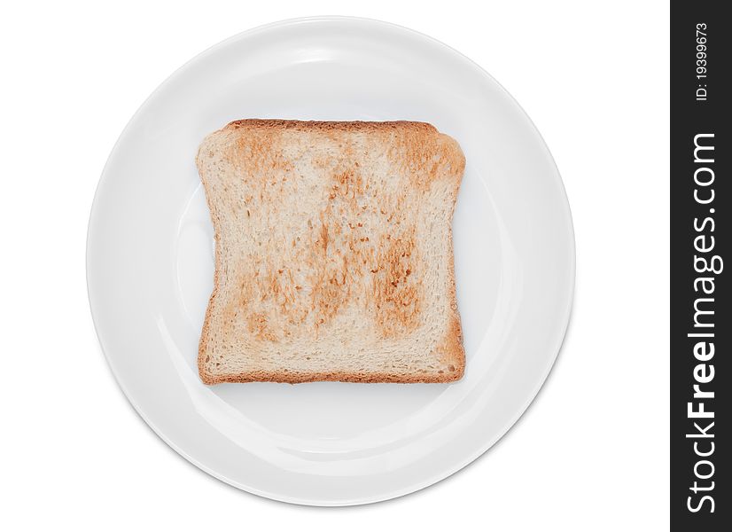 Blank toast slice on plate. Blank toast slice on plate