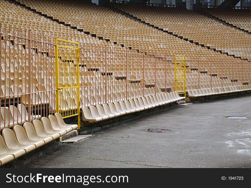 Empty seats on football stadion. Empty seats on football stadion