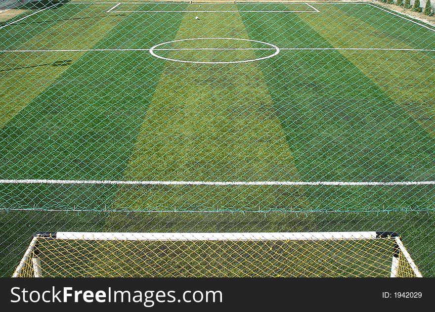 Football Stadio with green grass