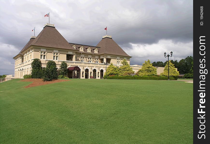 Winery castle under coming storm. Winery castle under coming storm