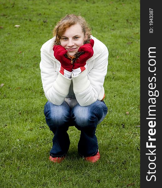 Young redhaired  teenage girl smiling. Young redhaired  teenage girl smiling