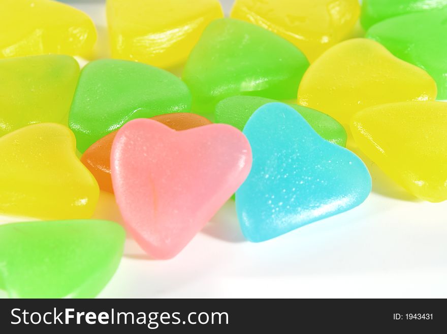 Some colored candies for a sweet Valentine