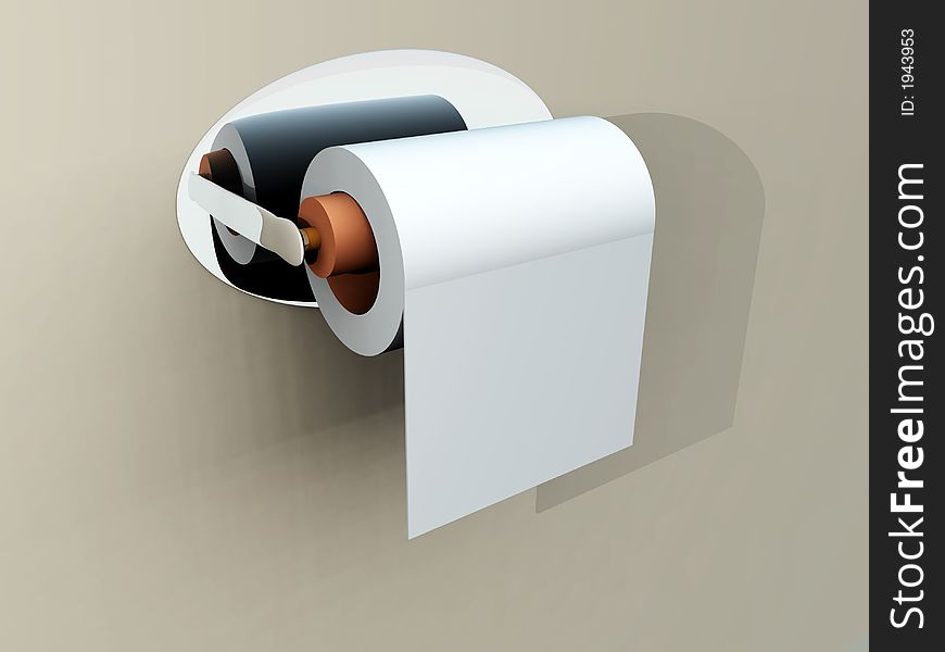 A image of a simple loo roll on its holder. A image of a simple loo roll on its holder.