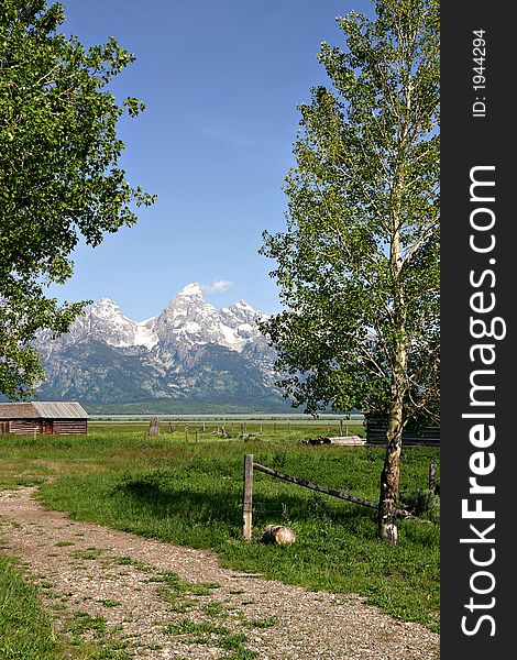 Grand Teton Mountain range in Wyoming