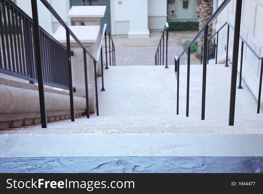 Stairs going down with focus on the nearest part