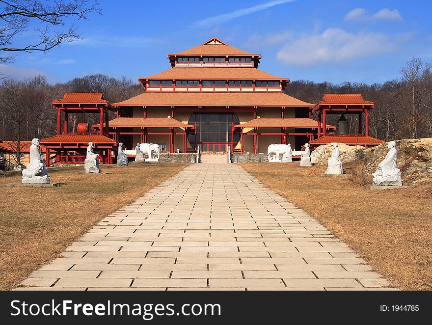 Front entrance of a Buddhist temple