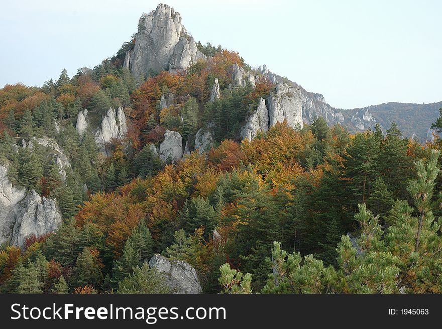 Autumn hill Landscape, colourful - Sulov, Slovakia