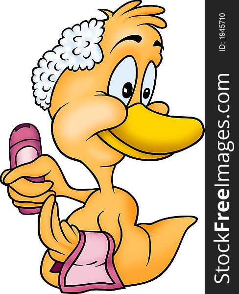 Duckling 06 - High detailed and coloured illustration - i love bath