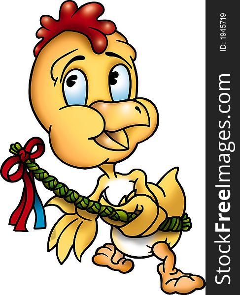 Chicken 02 - High detailed and coloured illustration - Easter Egg. Chicken 02 - High detailed and coloured illustration - Easter Egg