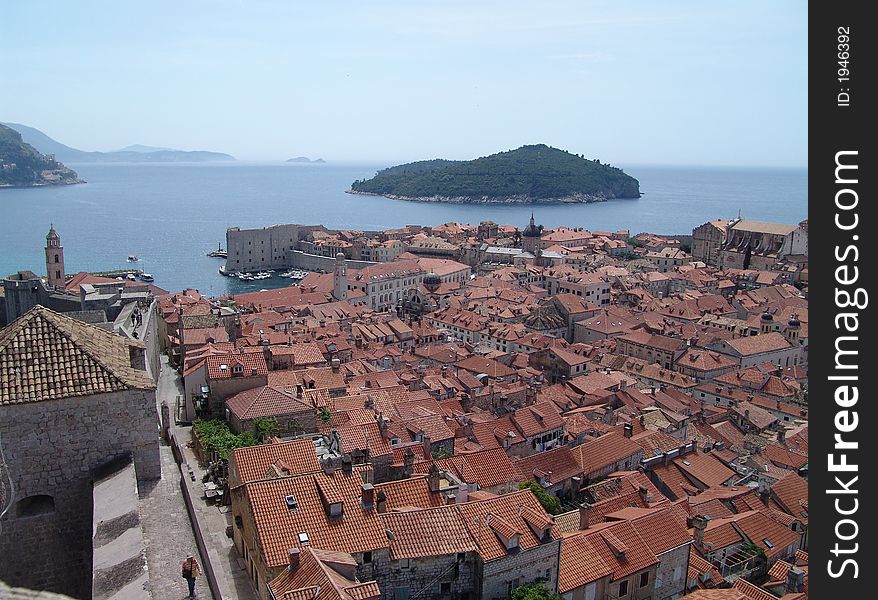 Dubrovnik view down to the marina