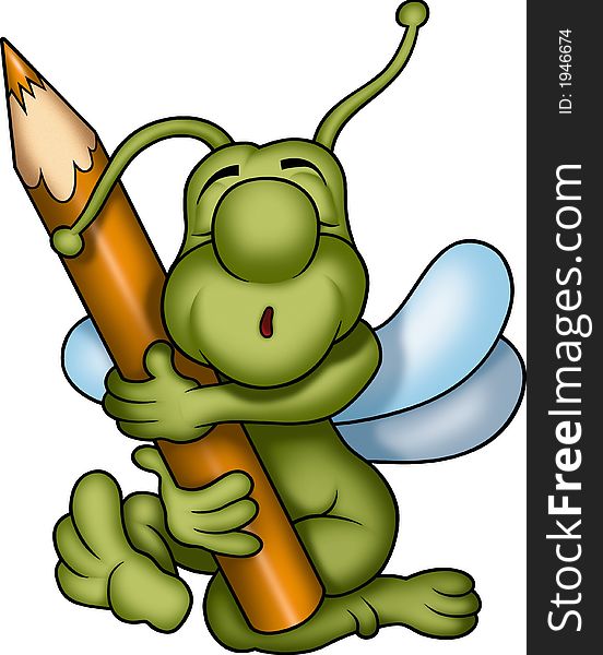 Beetle 43 painter with crayon - High detailed and coloured illustration. Beetle 43 painter with crayon - High detailed and coloured illustration