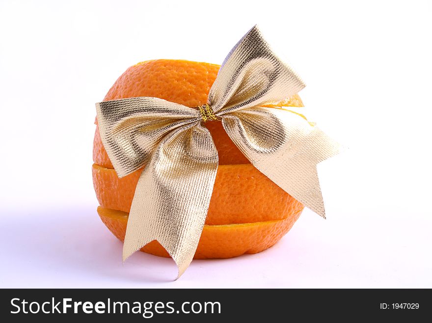 This is a close-up of an orange cut in half.